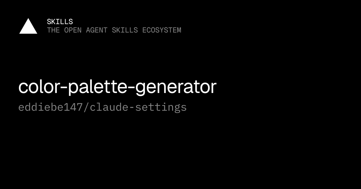 Color Palette Generator by eddiebe147/claude-settings