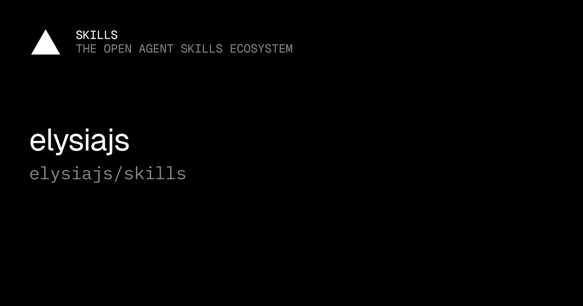 elysiajs by elysiajs/skills